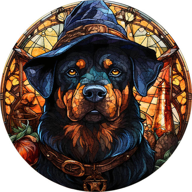 Wooden Puzzle - Rottweiler Witch
