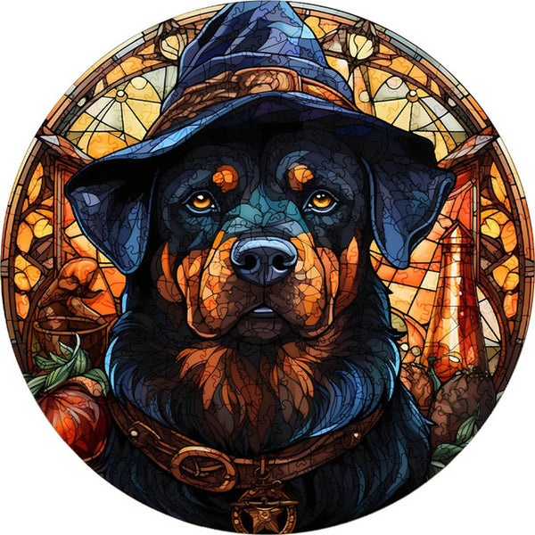 Wooden Puzzle - Rottweiler Witch