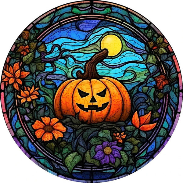 Wooden Puzzle - Jeweled Jack-o-Lantern