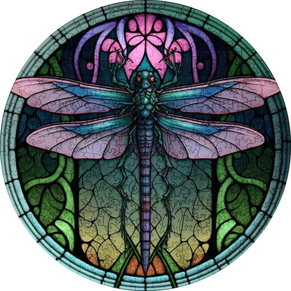 Wooden Puzzle - Majestic Dragonfly