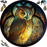 Wooden Puzzle - Dramatic Owl