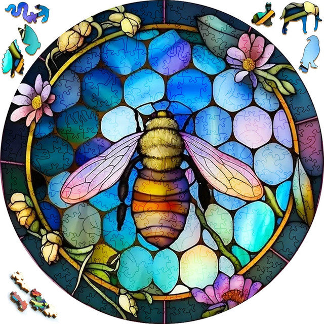 Wooden Puzzle - Pastel Bee