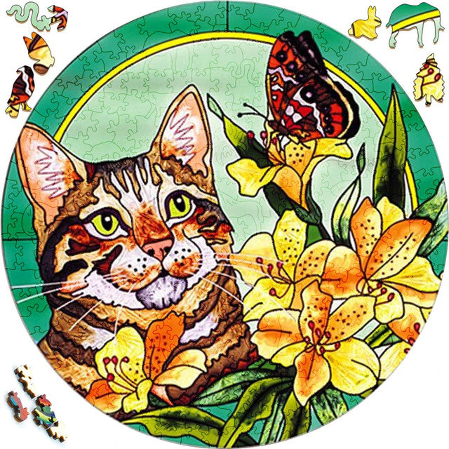 Wooden Puzzle - Cat in Nature