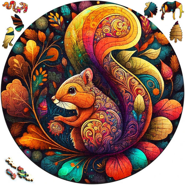 Wooden Puzzle - Earthy Squirrel
