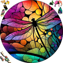 Load image into Gallery viewer, Wooden Puzzle - Rainbow Dragonfly