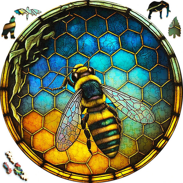 Wooden Puzzle - Sad Bee
