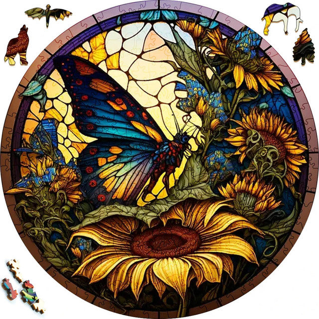 Wooden Puzzle - Sunflower Field