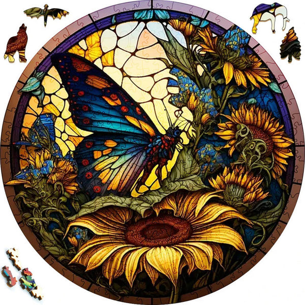 Wooden Puzzle - Sunflower Field