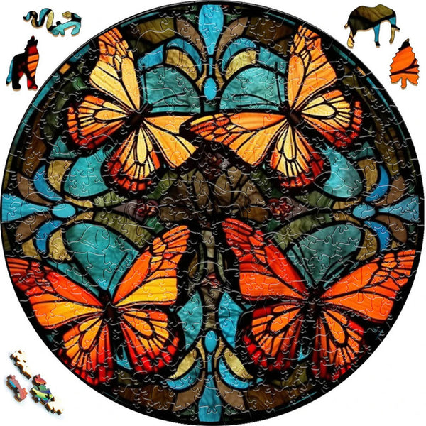 Wooden Puzzle - Monarch Butterflies