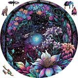 Wooden Puzzle - Galaxy Flowers