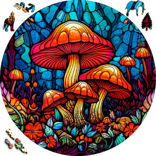 Wooden Puzzle - Mushrooms