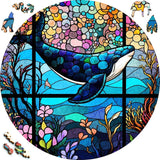 Wooden Puzzle - Whale at Sea