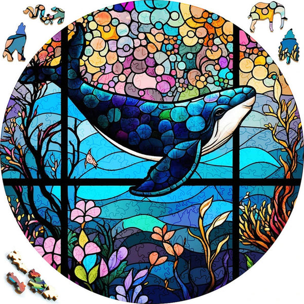 Wooden Puzzle - Whale at Sea