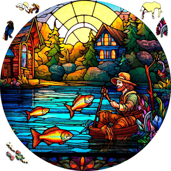 Wooden Puzzle - Village Fisherman