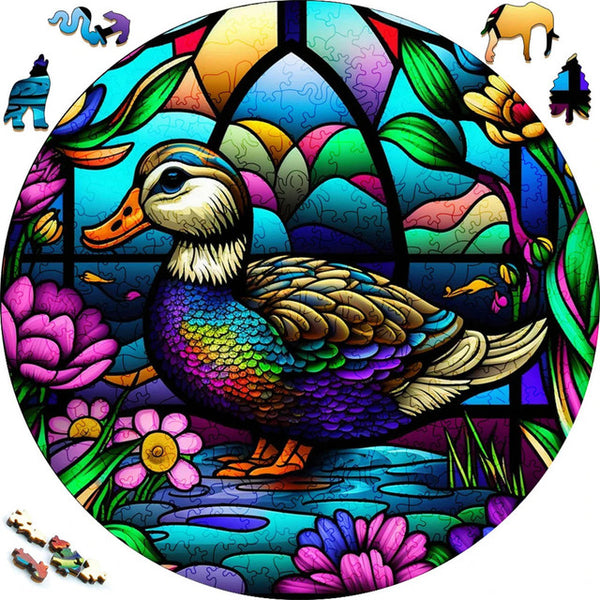 Wooden Puzzle - Colorful Duck