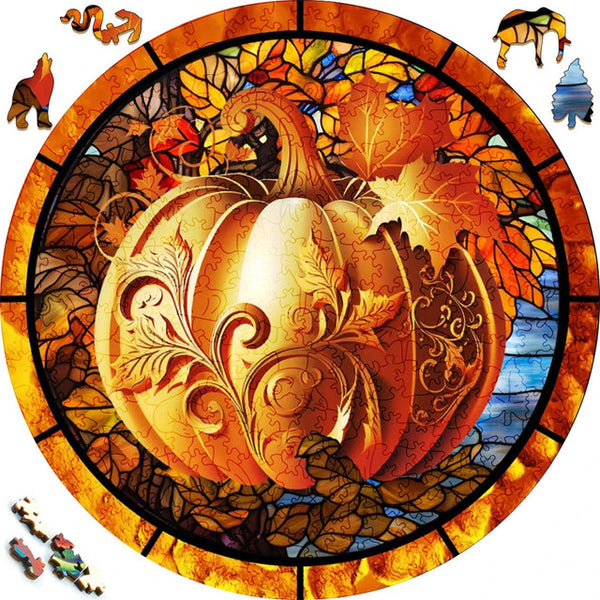 Wooden Puzzle - Golden Pumpkin