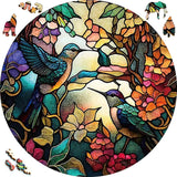 Wooden Puzzle - Hummingbird Family