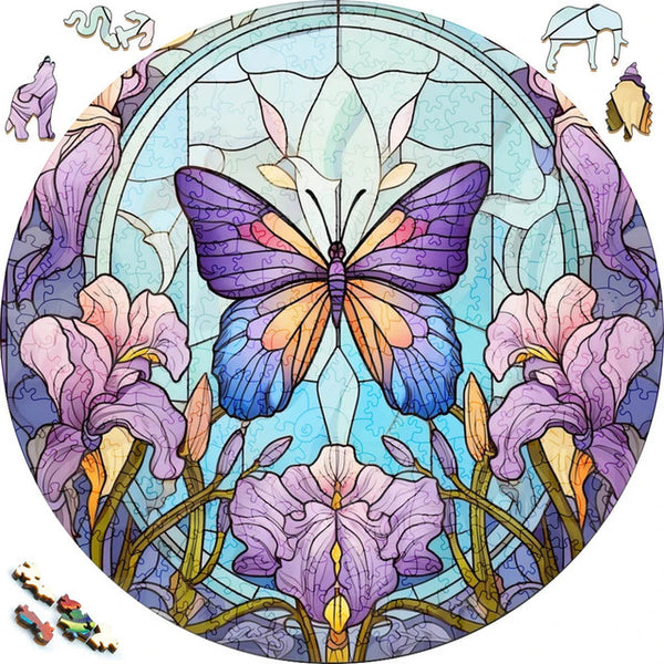 Wooden Puzzle - Butterfly and Orchids