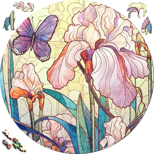 Wooden Puzzle - Light Orchids