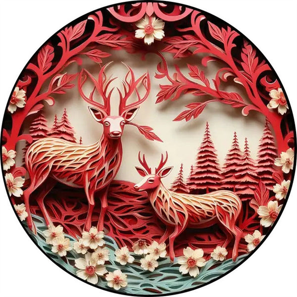 Wooden Puzzle - Deer Scene
