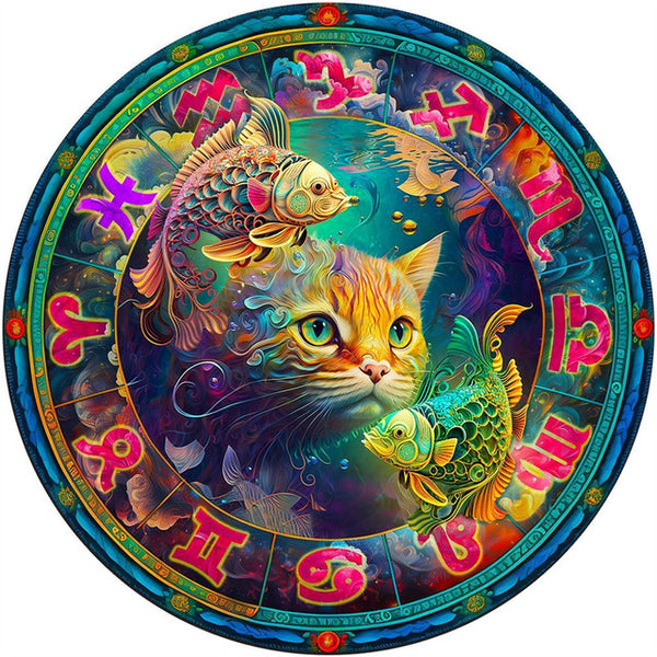 Wooden Puzzle - Pisces Cat