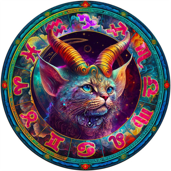 Wooden Puzzle - Capricorn Cat