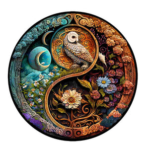 Wooden Puzzle - Owl and Flowers