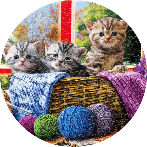 Wooden Puzzle - Basket of Kittens