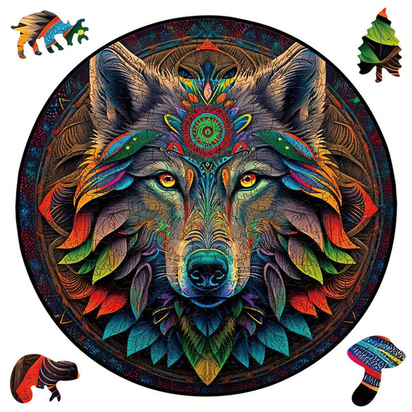 Wooden Puzzle - Tribal Wolf