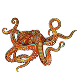 Wooden Puzzle - Orange Octopus