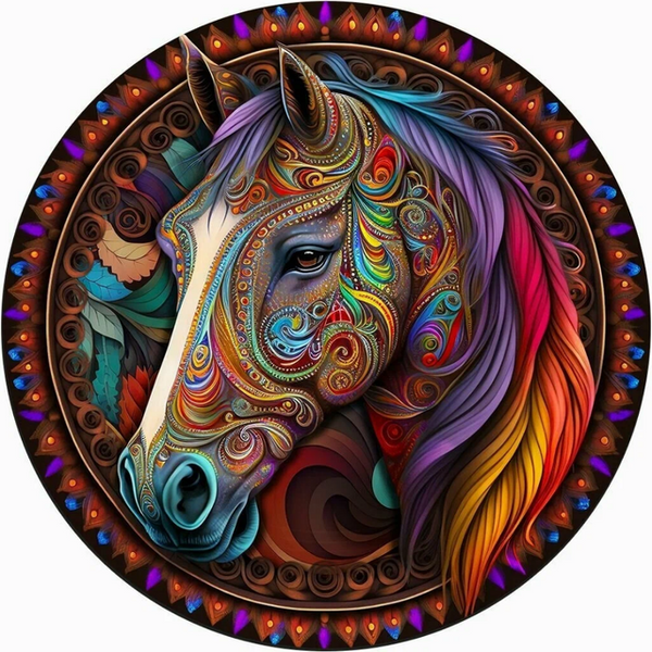 Wooden Puzzle - Colorful Horse