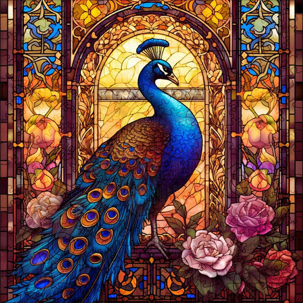 Wooden Puzzle - Gorgeous Peacock