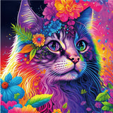 Wooden Puzzle - Psychedelic Cat