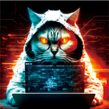 Wooden Puzzle - Hacker Cat