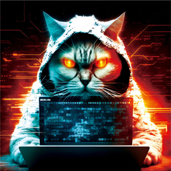 Wooden Puzzle - Hacker Cat