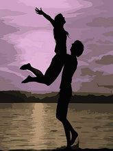 Load image into Gallery viewer, paint by numbers | Lovers on the Beach at Night | easy romance | FiguredArt