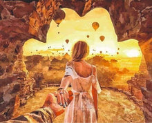 Load image into Gallery viewer, paint by numbers | Romantic Stroll Egypt | intermediate landscapes romance | FiguredArt