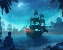 Load image into Gallery viewer, paint by numbers | The Island Boat | advanced landscapes ships and boats | FiguredArt