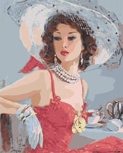 Load image into Gallery viewer, paint by numbers | Elegant Lady | animals elephants intermediate portrait romance | FiguredArt