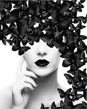 Load image into Gallery viewer, paint by numbers | Butterfly Beauty | animals butterflies intermediate portrait | FiguredArt