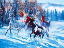 Load image into Gallery viewer, paint by numbers | Horses in the Snow | advanced | FiguredArt