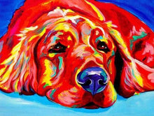 Load image into Gallery viewer, paint by numbers | Red Dog lying on the floor | animals dogs intermediate | FiguredArt