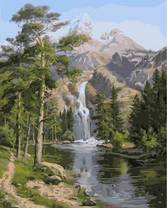 Paint by numbers - Waterfall near the mountain – Figured'Art