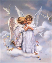 Load image into Gallery viewer, paint by numbers | Two Angels and Doves | advanced animals birds religion | FiguredArt