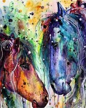 Load image into Gallery viewer, paint by numbers | Two horses Colors | advanced animals horses Pop Art | FiguredArt