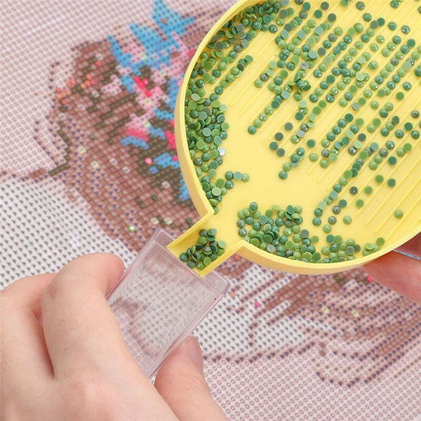 Diamond Painting 1 Pair of Organizational Trays Leaf Design Yellow Accessory