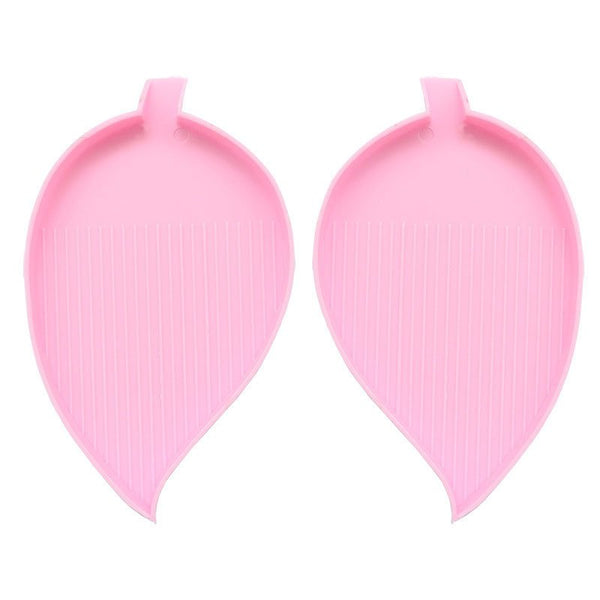 Diamond Painting 1 Pair of Organizational Trays Leaf Design Pink Accessories