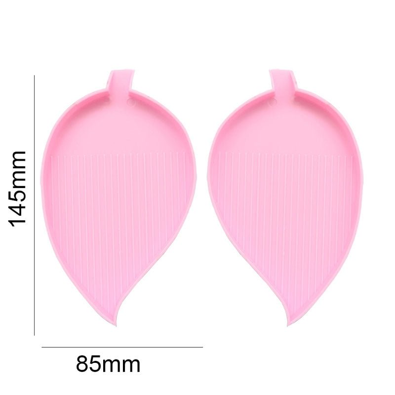 Diamond Painting 1 Pair of Organizational Trays Leaf Design Pink Accessories