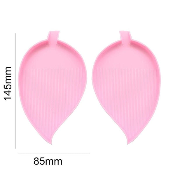 Diamond Painting 1 Pair of Organizational Trays Leaf Design Pink Accessories