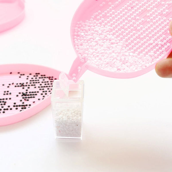 Diamond Painting 1 Pair of Organizational Trays Leaf Design Pink Accessories